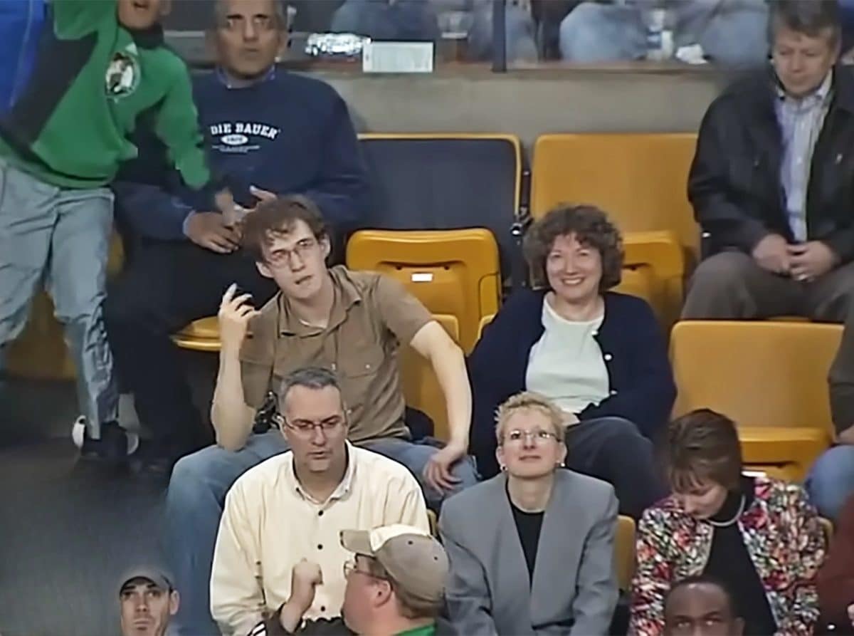 At the Boston Celtics game, Jeremy Fry danced wildly to Bon Jovi’s music, which is sure to make you grin.